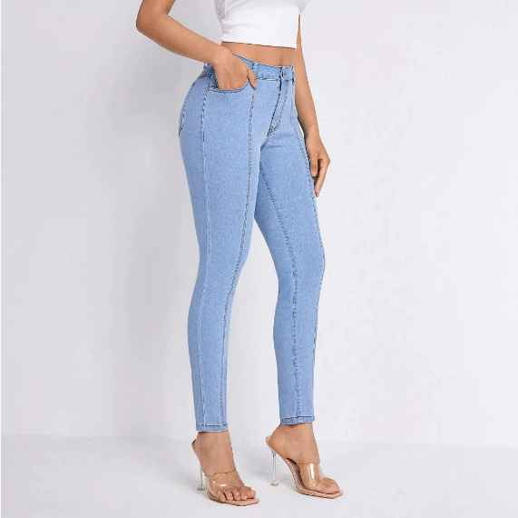 Women Clothing Blue High Waist Slimming Tight Jeans - Yara fashion Yara fashion 37.99