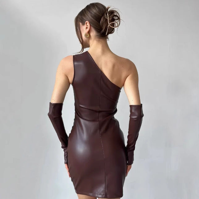 Faux Leather Dress Street Hipster Women Clothing - Yara fashion Yara fashion 32.99
