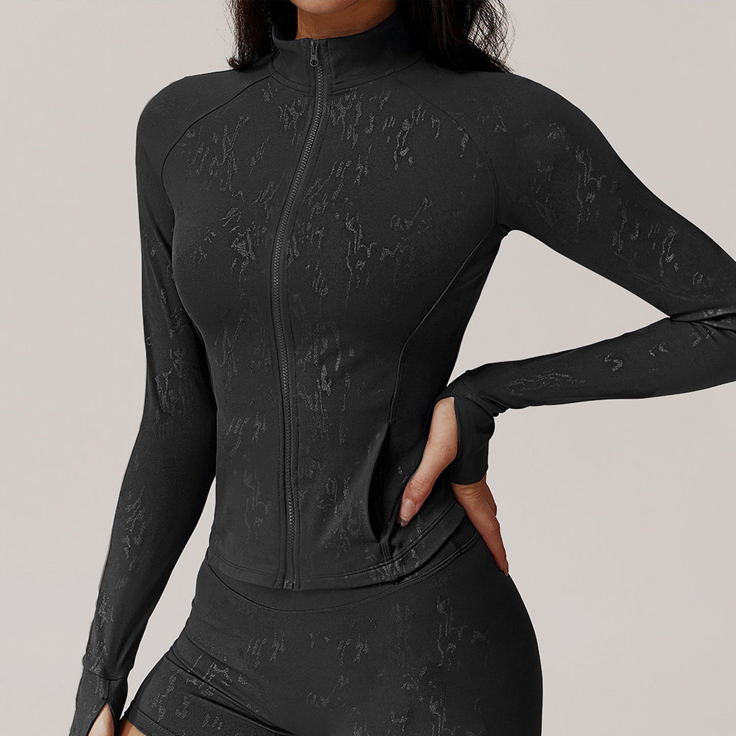 Silver Quick Drying Tight Long Sleeve Running Top Breathable Nude Feel Training - Yara fashion Yara fashion 35.99