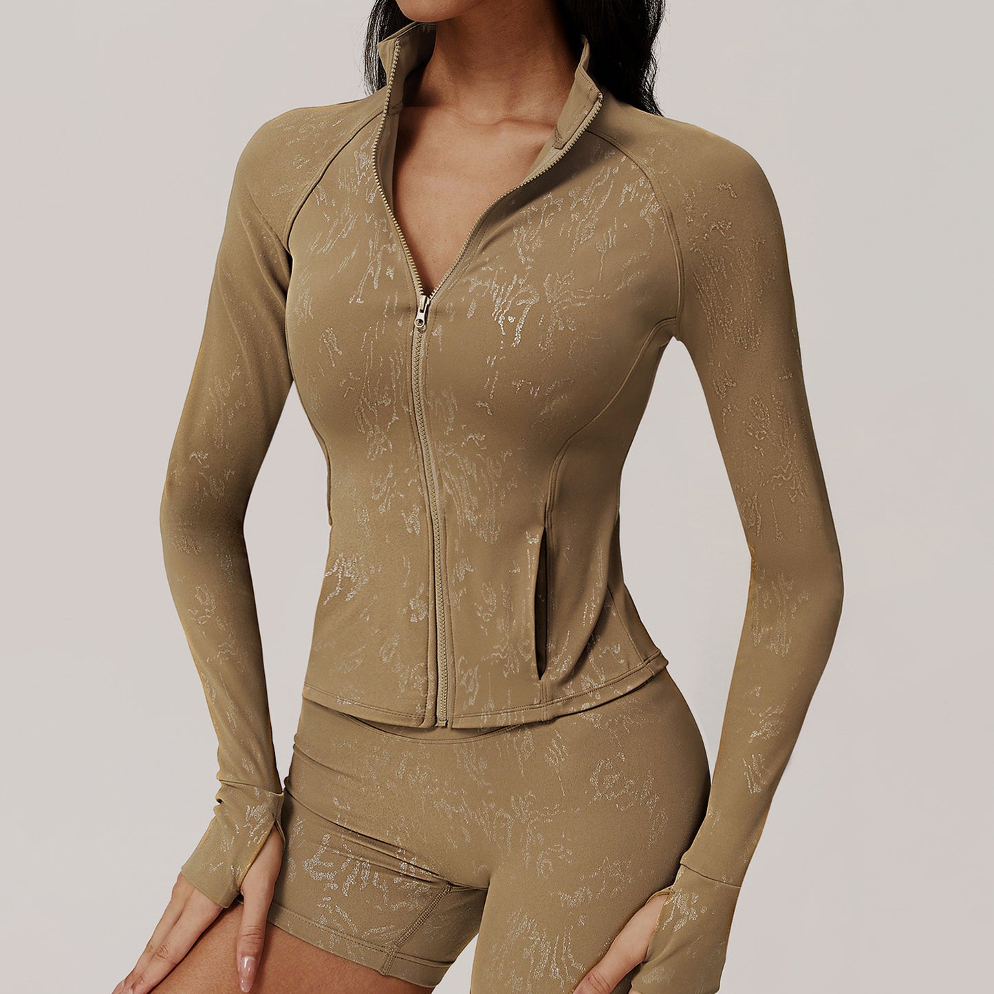 Silver Quick Drying Tight Long Sleeve Running Top Breathable Nude Feel Training - Yara fashion Yara fashion 35.99