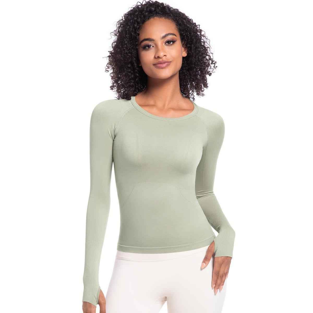 Arrival Women Long Sleeve round Neck Exercise T shirt Running Fitness Top Skin Friendly Slim Breathable Yoga Long Sleeve - Yara fashion Yara fashion 38.99