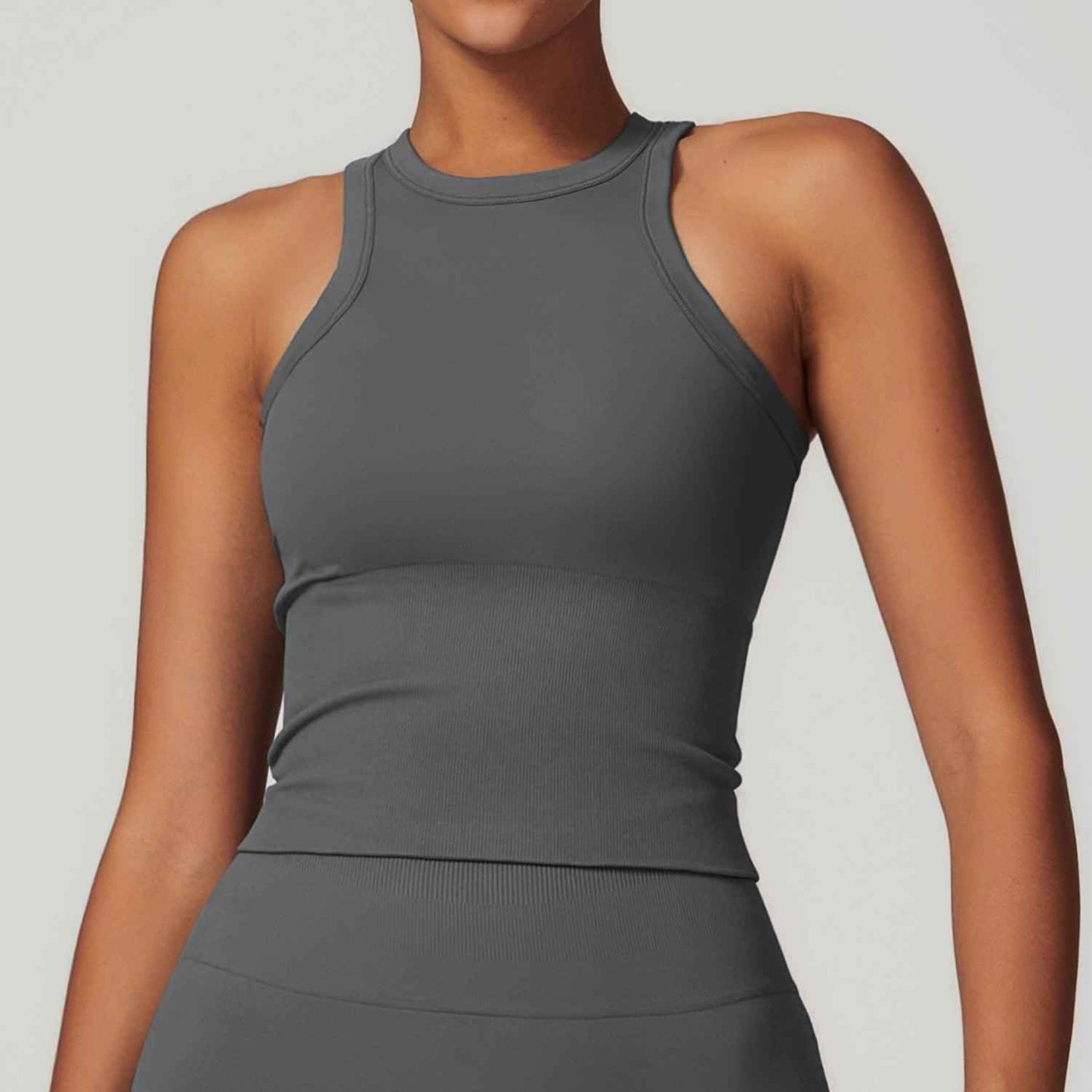 Seamless Tight I Shaped Beauty Back Yoga Vest One Piece Belly Covering Sports Top Yoga Clothes for Women - Yara fashion Yara fashion 49.99