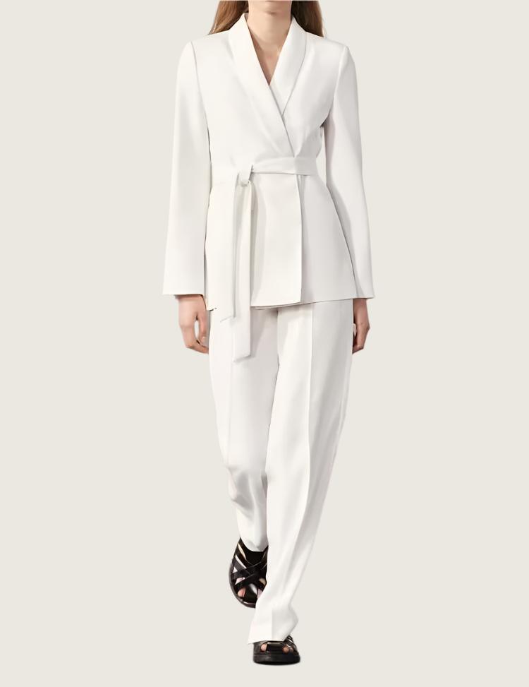 Spring Autumn With Belt Dress Small Blazer High Waist Casual Pants Straight-Leg Pants Fashionable Graceful Suit - Yara fashion Yara fashion 64.99