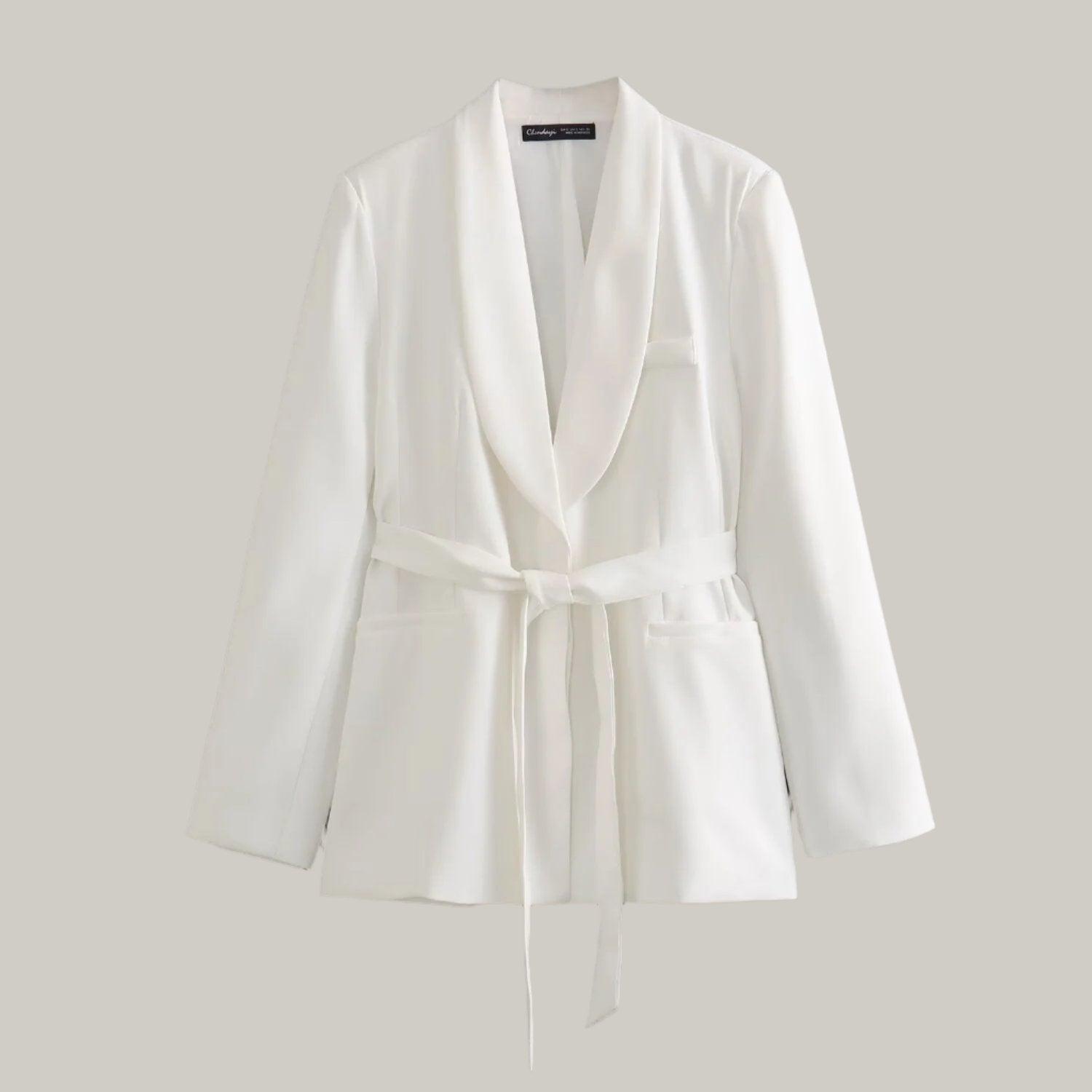 Spring Autumn With Belt Dress Small Blazer High Waist Casual Pants Straight-Leg Pants Fashionable Graceful Suit - Yara fashion Yara fashion 64.99