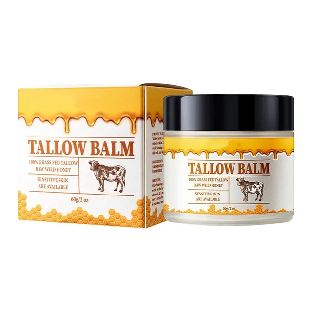 1/4 PCS Beef Tallow Paste For Skin Care, 60g Beef Neck Balm, Grass Fed Tallow Wild Honey, Face And Body Whipped Moisturizer - Yara fashion  55902408 1/4 PCS Beef Tallow Paste For Skin Care, 60g Beef Neck Balm, Grass Fed Tallow Wild Honey, Face And Body Whipped Moisturizer 