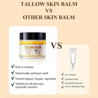 1/4 PCS Beef Tallow Paste For Skin Care, 60g Beef Neck Balm, Grass Fed Tallow Wild Honey, Face And Body Whipped Moisturizer - Yara fashion  92106526 1/4 PCS Beef Tallow Paste For Skin Care, 60g Beef Neck Balm, Grass Fed Tallow Wild Honey, Face And Body Whipped Moisturizer 