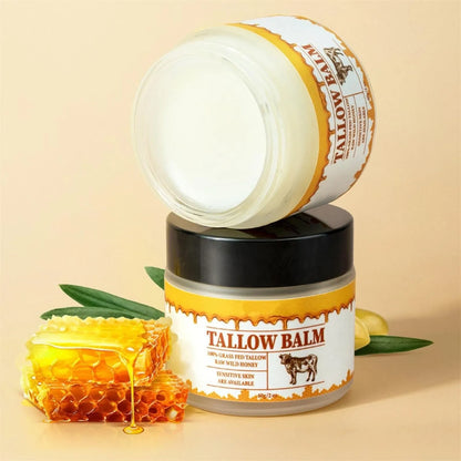 1/4 PCS Beef Tallow Paste For Skin Care, 60g Beef Neck Balm, Grass Fed Tallow Wild Honey, Face And Body Whipped Moisturizer - Yara fashion  94855475 1/4 PCS Beef Tallow Paste For Skin Care, 60g Beef Neck Balm, Grass Fed Tallow Wild Honey, Face And Body Whipped Moisturizer 