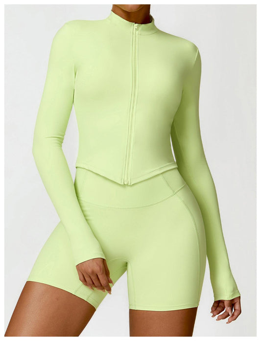 Winter Quick Drying Nude Feel Fitness Coat Women Zipper Running Sports Tight Long Sleeve Yoga Wear Coat - Yara fashion Yara fashion 47.99