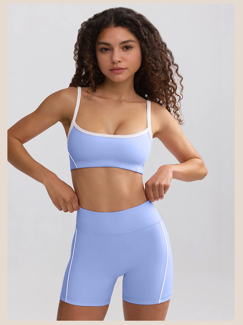 Spring Summer Yoga Clothes White Edge Lines High Strength High Waist Hip Lift Running Workout Shorts - Yara fashion  72404903 Spring Summer Yoga Clothes White Edge Lines High Strength High Waist Hip Lift Running Workout Shorts 