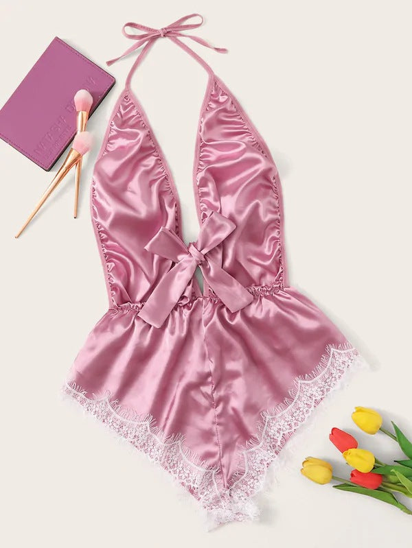 Tube Top Ice Silk Pajamas Women Summer Korean Seduction Sexy Sling One Piece Sexy Sleepwear - Yara fashion  26233891 Tube Top Ice Silk Pajamas Women Summer Korean Seduction Sexy Sling One Piece Sexy Sleepwear 