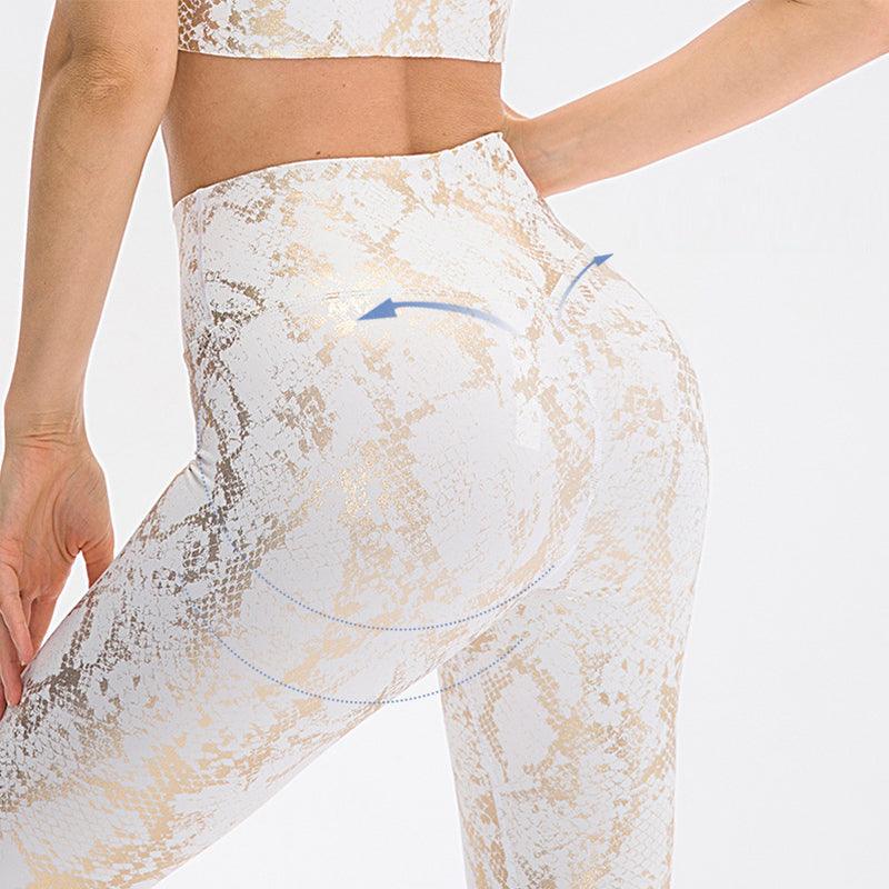 Snake Print Gym Yoga Set Sports Fitness Ladies Yoga Suit