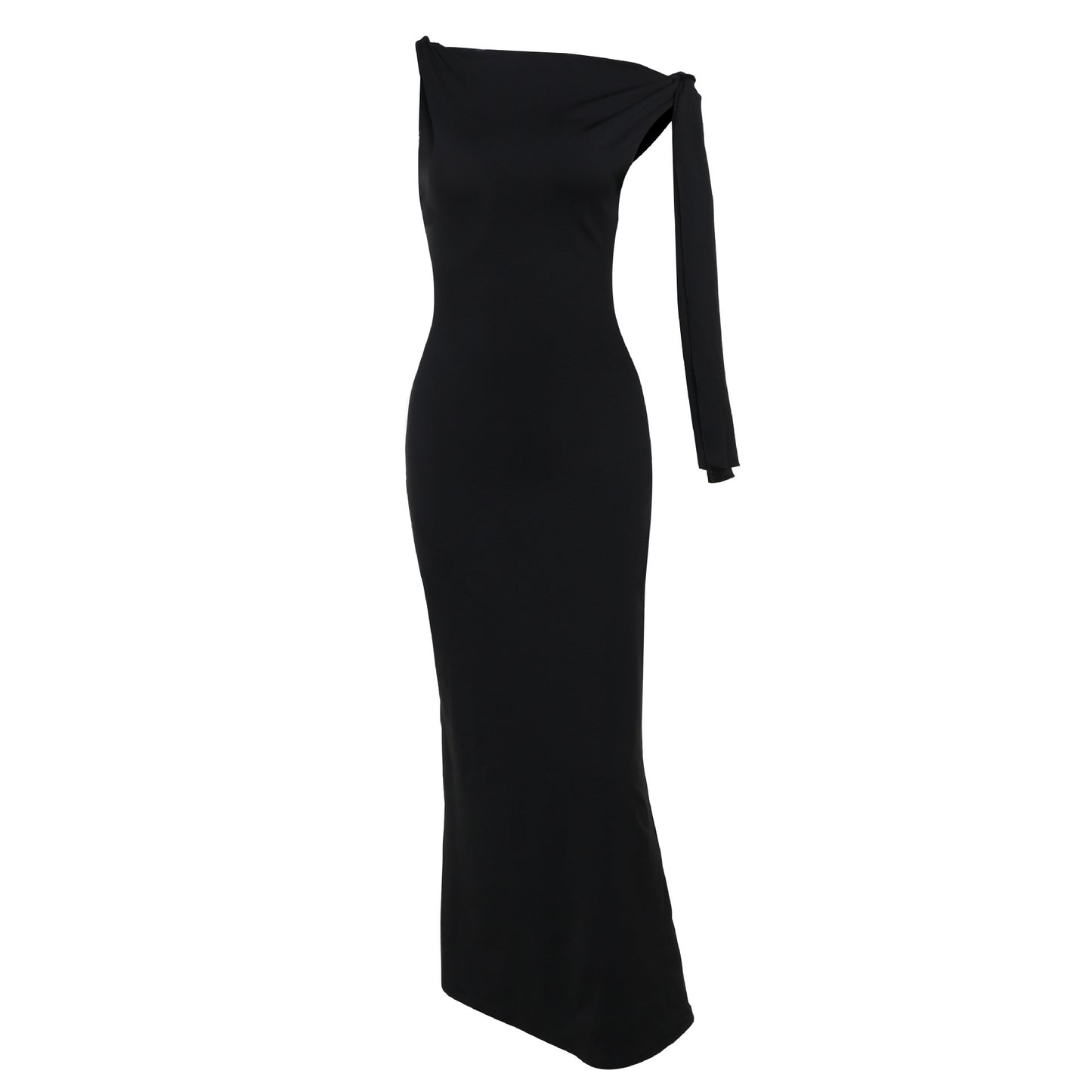 One-shoulder Ribbon Long Dress Ins Fashion Slim Sleeveless Dresses For Evening Party Club Clothing Women - Yara fashion 0 Yara fashion 36.71