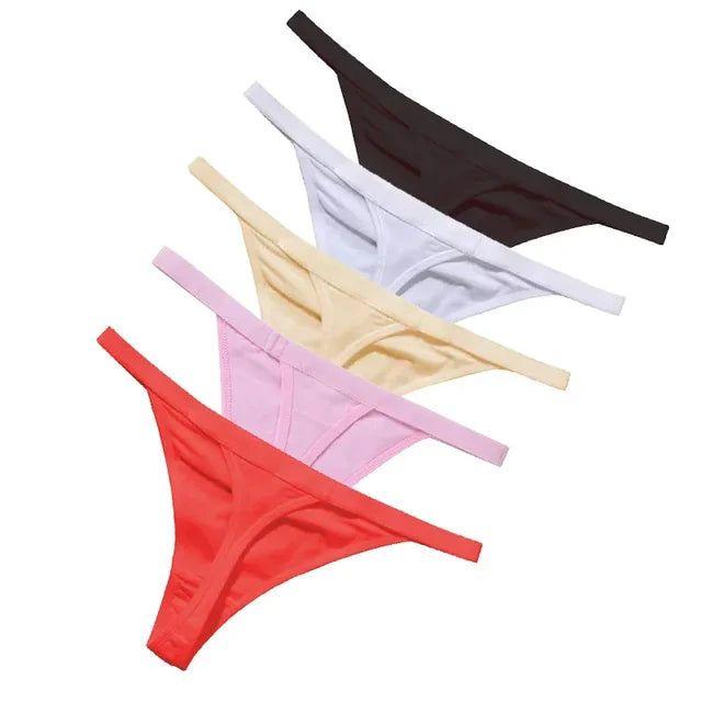 5 Pcs/lot Sexy Women Cotton G String Thongs Low Waist Seamless Female Underpants Solid Colour - Yara fashion  26132810 5 Pcs/lot Sexy Women Cotton G String Thongs Low Waist Seamless Female Underpants Solid Colour 