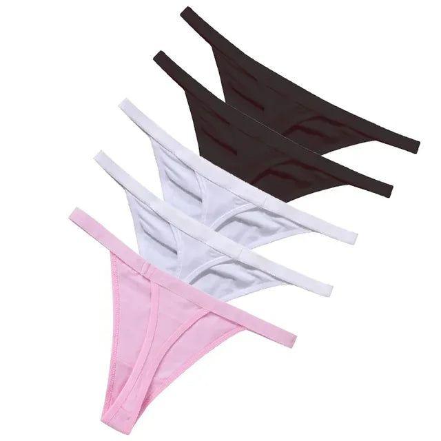 5 Pcs/lot Sexy Women Cotton G String Thongs Low Waist Seamless Female Underpants Solid Colour - Yara fashion  73972714 5 Pcs/lot Sexy Women Cotton G String Thongs Low Waist Seamless Female Underpants Solid Colour 