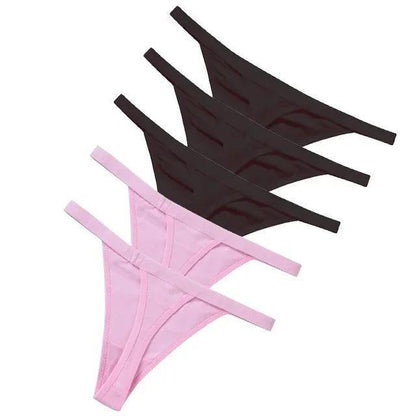 5 Pcs/lot Sexy Women Cotton G String Thongs Low Waist Seamless Female Underpants Solid Colour - Yara fashion  20376549 5 Pcs/lot Sexy Women Cotton G String Thongs Low Waist Seamless Female Underpants Solid Colour 