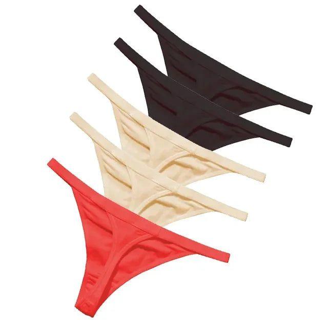 5 Pcs/lot Sexy Women Cotton G String Thongs Low Waist Seamless Female Underpants Solid Colour - Yara fashion  21888556 5 Pcs/lot Sexy Women Cotton G String Thongs Low Waist Seamless Female Underpants Solid Colour 