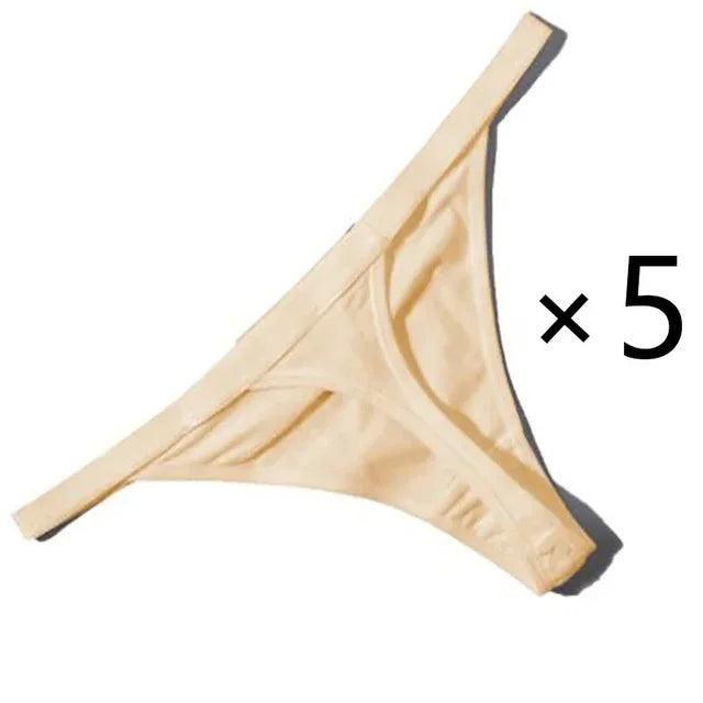 5 Pcs/lot Sexy Women Cotton G String Thongs Low Waist Seamless Female Underpants Solid Colour - Yara fashion  74498056 5 Pcs/lot Sexy Women Cotton G String Thongs Low Waist Seamless Female Underpants Solid Colour 