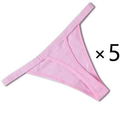 5 Pcs/lot Sexy Women Cotton G String Thongs Low Waist Seamless Female Underpants Solid Colour - Yara fashion  61569604 5 Pcs/lot Sexy Women Cotton G String Thongs Low Waist Seamless Female Underpants Solid Colour 