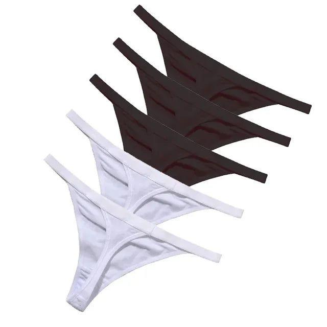 5 Pcs/lot Sexy Women Cotton G String Thongs Low Waist Seamless Female Underpants Solid Colour - Yara fashion  30052908 5 Pcs/lot Sexy Women Cotton G String Thongs Low Waist Seamless Female Underpants Solid Colour 