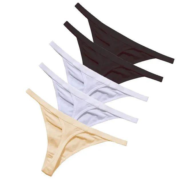 5 Pcs/lot Sexy Women Cotton G String Thongs Low Waist Seamless Female Underpants Solid Colour - Yara fashion  26562091 5 Pcs/lot Sexy Women Cotton G String Thongs Low Waist Seamless Female Underpants Solid Colour 