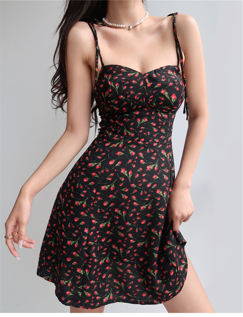 Women's Summer Flower Wrapped Hip Dress - Yara fashion  21202300 Women's Summer Flower Wrapped Hip Dress 