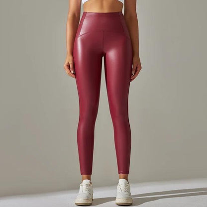 6 Colour Autumn Winter Leather Pants Thin Velvet PU Leather Leggings High Elasticated Waistband Trousers Sexy Slimming Leggings - Yara fashion  84399000 6 Colour Autumn Winter Leather Pants Thin Velvet PU Leather Leggings High Elasticated Waistband Trousers Sexy Slimming Leggings 