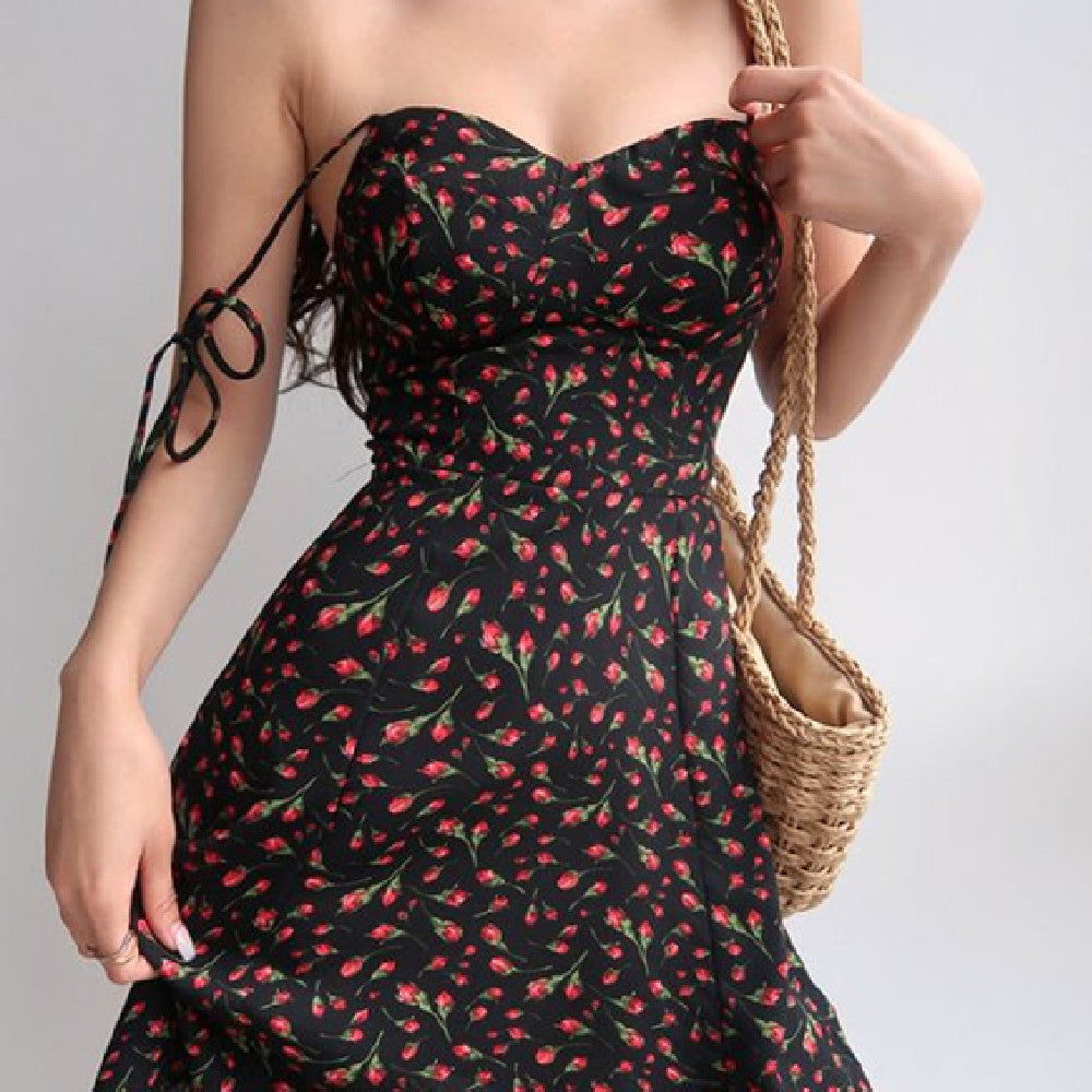 Women's Summer Flower Wrapped Hip Dress - Yara fashion  95093448 Women's Summer Flower Wrapped Hip Dress 