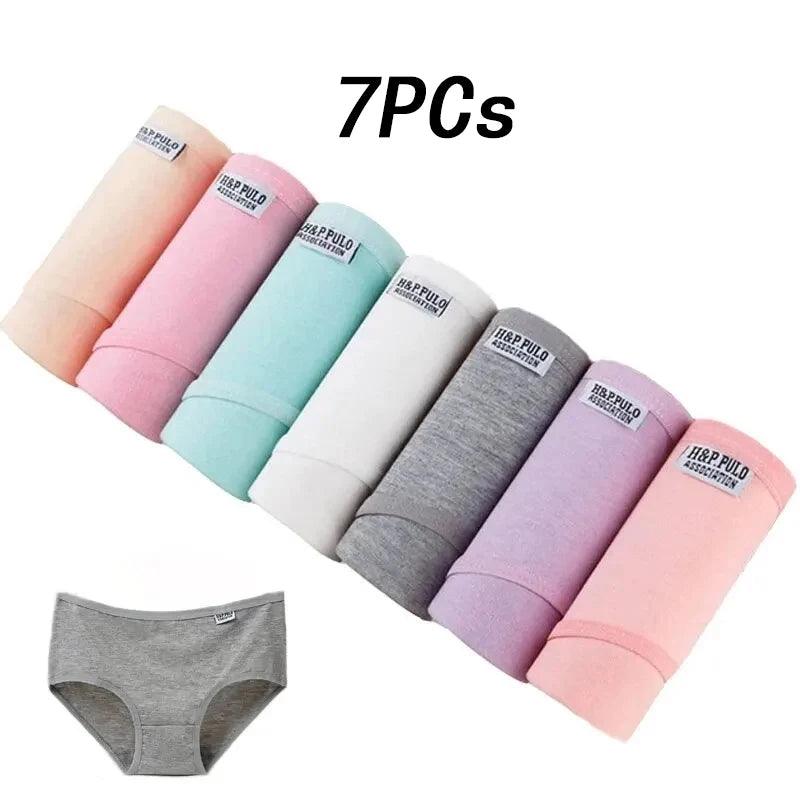 7Pcs/Lot Plus Size Underwear Women's Panties Cotton Girl Briefs Sexy Lingeries - Yara fashion Yara fashion 19.35