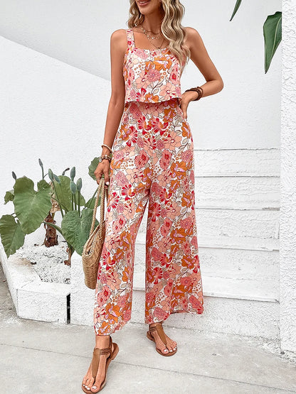 Elegant Long Jumpsuit Women Sexy Backless Wide Leg Jumpsuits Casual Sleeveless Floral Rompers Summer Clothes For Woman 2024 New - Yara fashion  16914856 Elegant Long Jumpsuit Women Sexy Backless Wide Leg Jumpsuits Casual Sleeveless Floral Rompers Summer Clothes For Woman 2024 New 