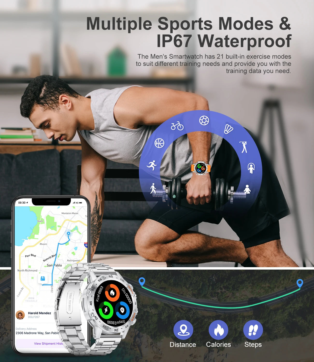 LIGE New1.39" Bluetooth Call Smart Watch Men Outdoor Sport Fitness Heart Rate Health Monitoring Smartwatch for Android IOS Phone