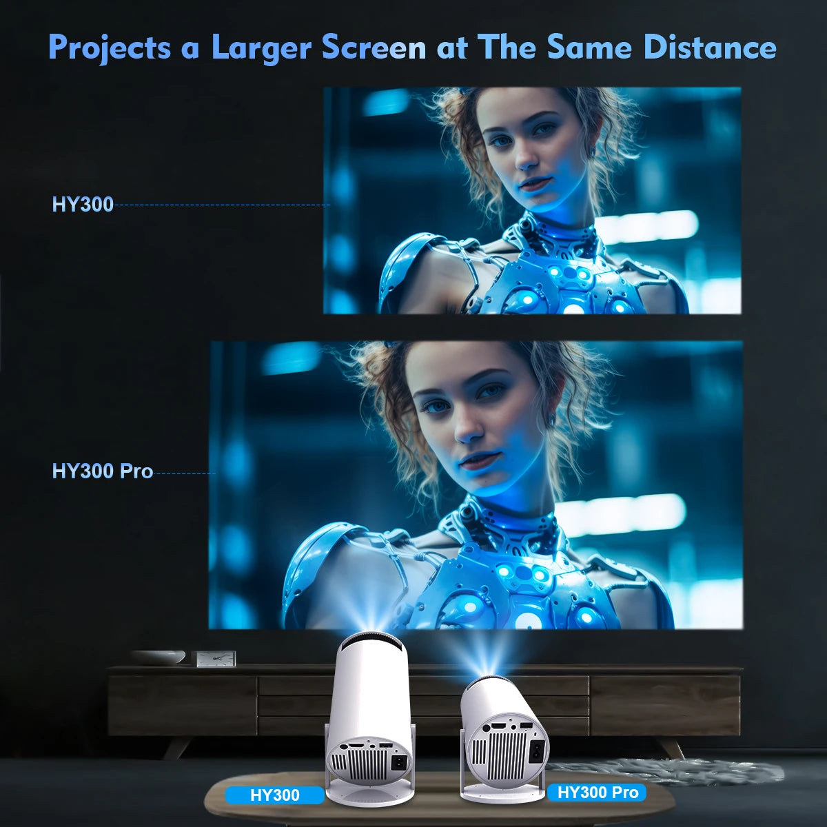 Magcubic Projector HY300 Pro 4K Android 11 Dual Wifi6 260ANSI Allwinner H713 BT5.0 1080P 1280*720P Home Cinema Outdoor Projetor - Yara fashion  18881672 Magcubic Projector HY300 Pro 4K Android 11 Dual Wifi6 260ANSI Allwinner H713 BT5.0 1080P 1280*720P Home Cinema Outdoor Projetor 