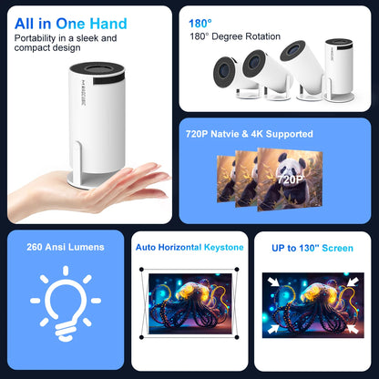 Magcubic Projector HY300 Pro 4K Android 11 Dual Wifi6 260ANSI Allwinner H713 BT5.0 1080P 1280*720P Home Cinema Outdoor Projetor - Yara fashion  97471070 Magcubic Projector HY300 Pro 4K Android 11 Dual Wifi6 260ANSI Allwinner H713 BT5.0 1080P 1280*720P Home Cinema Outdoor Projetor 