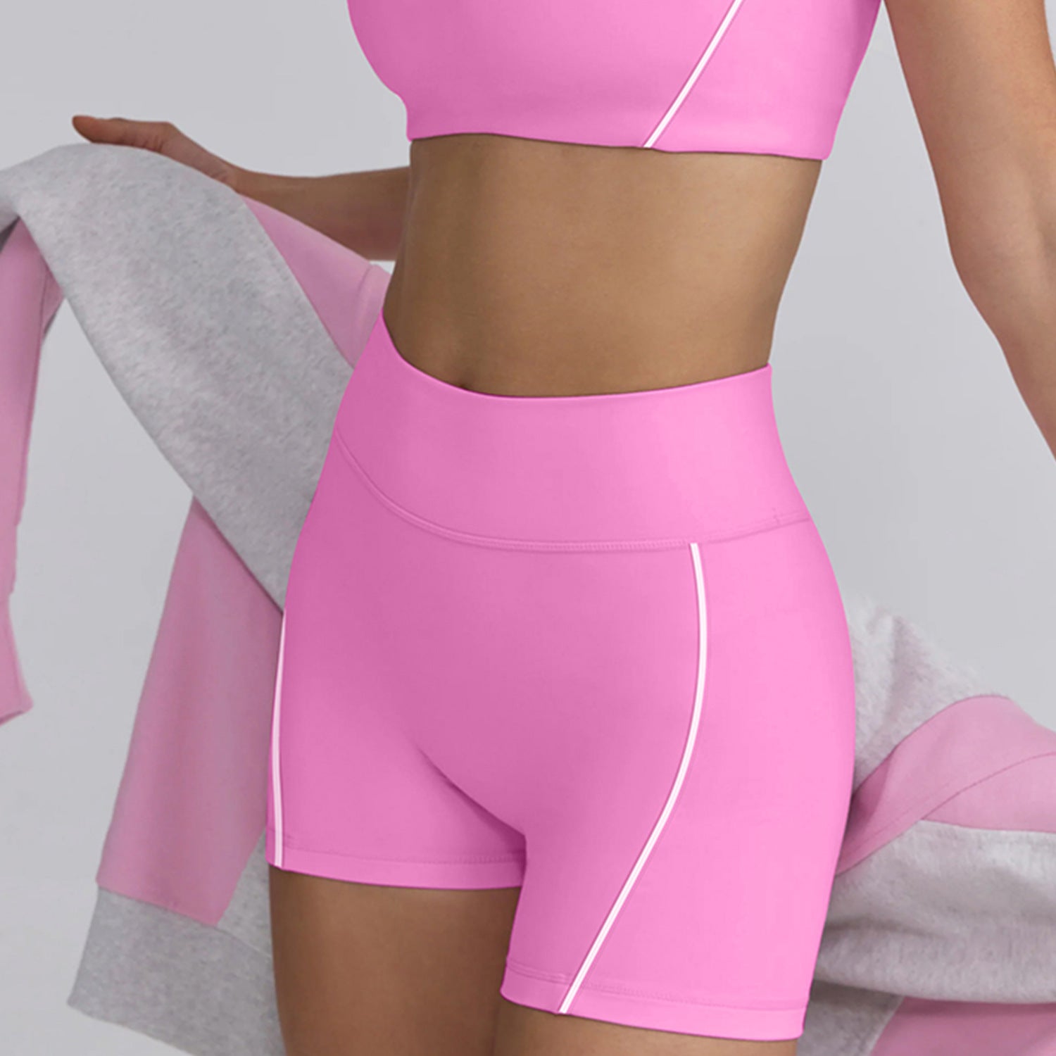 Spring Summer Yoga Clothes White Edge Lines High Strength High Waist Hip Lift Running Workout Shorts - Yara fashion  86456717 Spring Summer Yoga Clothes White Edge Lines High Strength High Waist Hip Lift Running Workout Shorts 