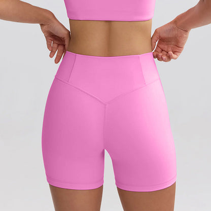 Spring Summer Yoga Clothes White Edge Lines High Strength High Waist Hip Lift Running Workout Shorts - Yara fashion  88455370 Spring Summer Yoga Clothes White Edge Lines High Strength High Waist Hip Lift Running Workout Shorts 