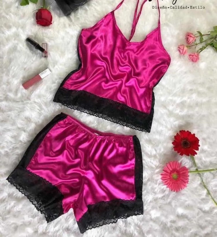 Women Sexy Underwear Imitation Silk Sling Princess Pajamas Sexy Supreme Seduction Two Piece Set Sexy Sleepwear - Yara fashion  57126674 Women Sexy Underwear Imitation Silk Sling Princess Pajamas Sexy Supreme Seduction Two Piece Set Sexy Sleepwear 