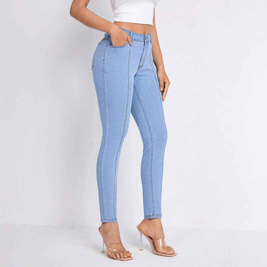 Women Clothing Blue High Waist Slimming Tight Jeans - Yara fashion Yara fashion 37.99