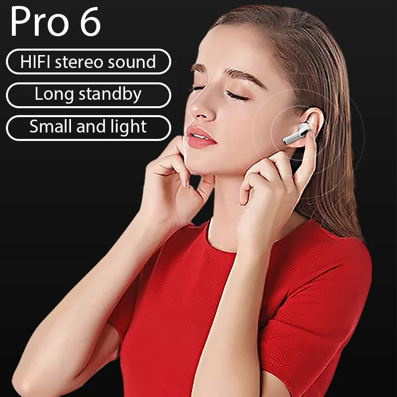 Original Air Pro 6 TWS Wireless Bluetooth Headset 5.3 Headphone Mini Earphone with Mic Charging Box for Xiaomi iPhone Earbuds - Yara fashion  73778279 Original Air Pro 6 TWS Wireless Bluetooth Headset 5.3 Headphone Mini Earphone with Mic Charging Box for Xiaomi iPhone Earbuds 