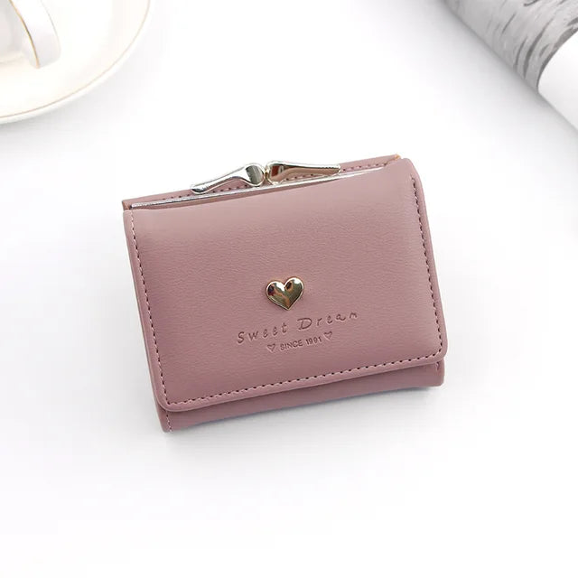 Small Women Wallet loving heart Short Women's Wallet Card Holder Girls Mini Woman Fashion Lady Coin Purse for Female Clutch Bag - Yara fashion  8561226 Small Women Wallet loving heart Short Women's Wallet Card Holder Girls Mini Woman Fashion Lady Coin Purse for Female Clutch Bag 