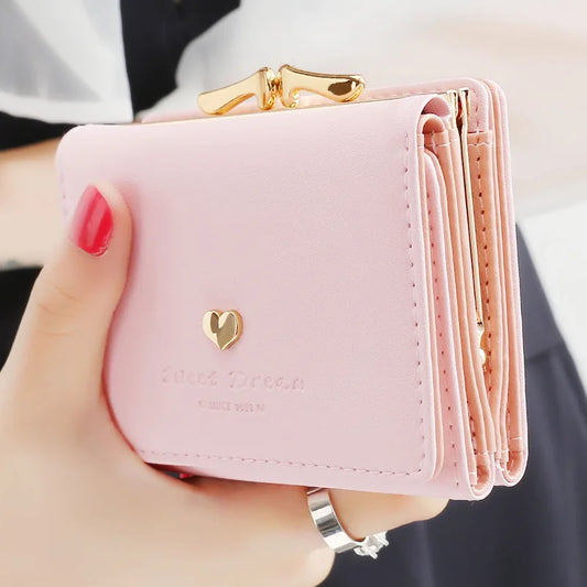 Small Women Wallet loving heart Short Women's Wallet Card Holder Girls Mini Woman Fashion Lady Coin Purse for Female Clutch Bag - Yara fashion  71051622 Small Women Wallet loving heart Short Women's Wallet Card Holder Girls Mini Woman Fashion Lady Coin Purse for Female Clutch Bag 