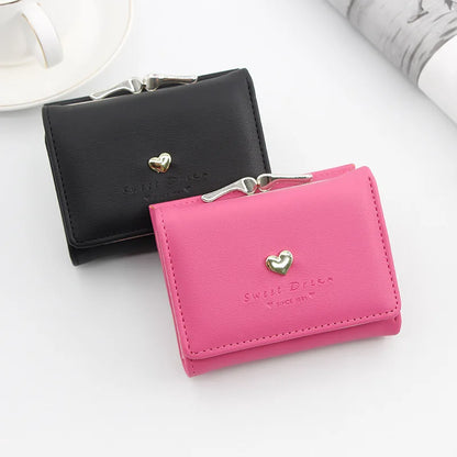 Small Women Wallet loving heart Short Women's Wallet Card Holder Girls Mini Woman Fashion Lady Coin Purse for Female Clutch Bag - Yara fashion  6288507 Small Women Wallet loving heart Short Women's Wallet Card Holder Girls Mini Woman Fashion Lady Coin Purse for Female Clutch Bag 