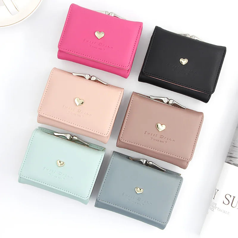 Small Women Wallet loving heart Short Women's Wallet Card Holder Girls Mini Woman Fashion Lady Coin Purse for Female Clutch Bag - Yara fashion  6750257 Small Women Wallet loving heart Short Women's Wallet Card Holder Girls Mini Woman Fashion Lady Coin Purse for Female Clutch Bag 