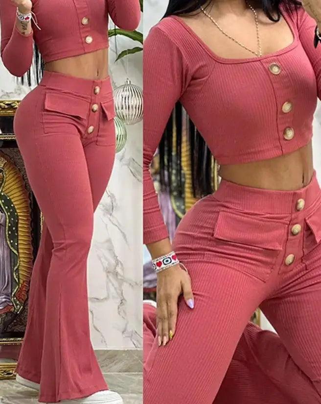 Women's Fashion Sets Outfit Two Piece Suit Elegant French Retro