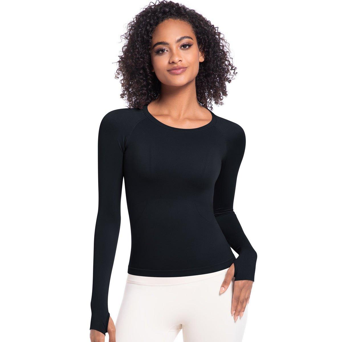 Arrival Women Long Sleeve round Neck Exercise T shirt Running Fitness Top Skin Friendly Slim Breathable Yoga Long Sleeve - Yara fashion Yara fashion 38.99