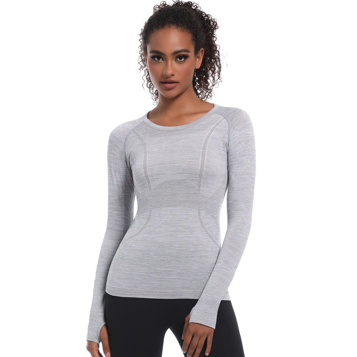 Arrival Women Long Sleeve round Neck Exercise T shirt Running Fitness Top Skin Friendly Slim Breathable Yoga Long Sleeve - Yara fashion Yara fashion 38.99