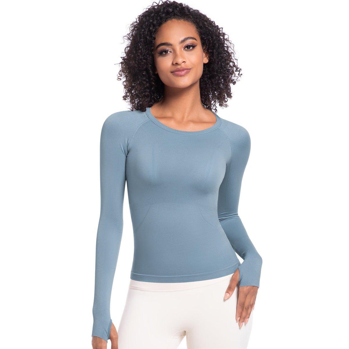 Arrival Women Long Sleeve round Neck Exercise T shirt Running Fitness Top Skin Friendly Slim Breathable Yoga Long Sleeve - Yara fashion Yara fashion 38.99