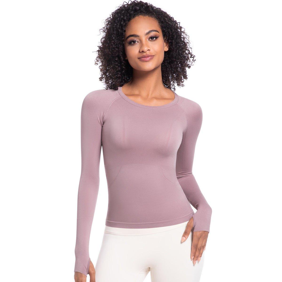 Arrival Women Long Sleeve round Neck Exercise T shirt Running Fitness Top Skin Friendly Slim Breathable Yoga Long Sleeve - Yara fashion Yara fashion 38.99