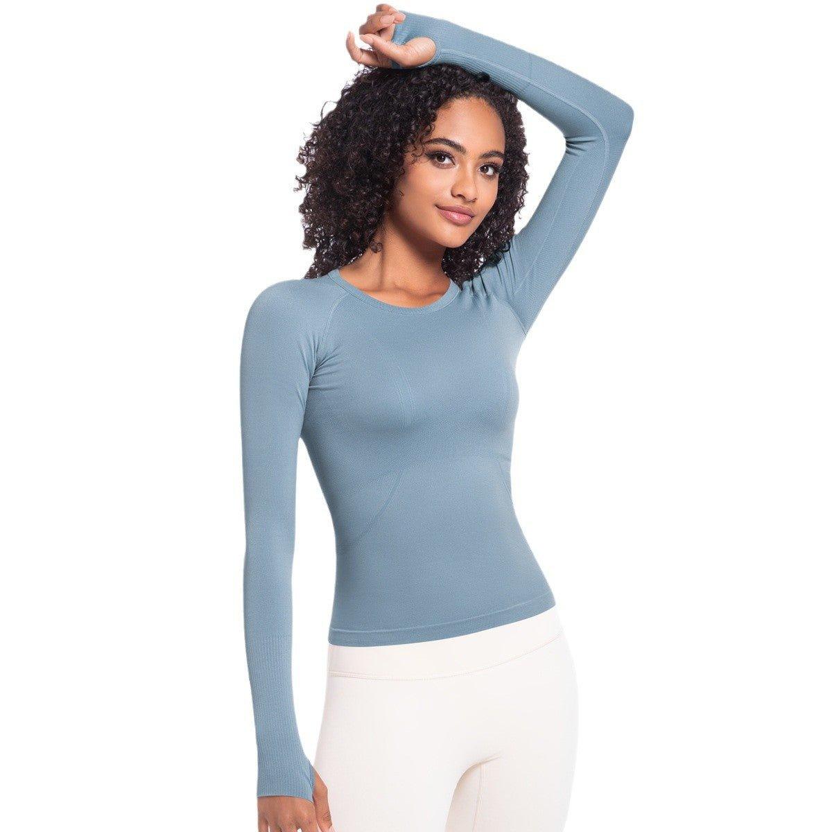 Arrival Women Long Sleeve round Neck Exercise T shirt Running Fitness Top Skin Friendly Slim Breathable Yoga Long Sleeve - Yara fashion Yara fashion 38.99