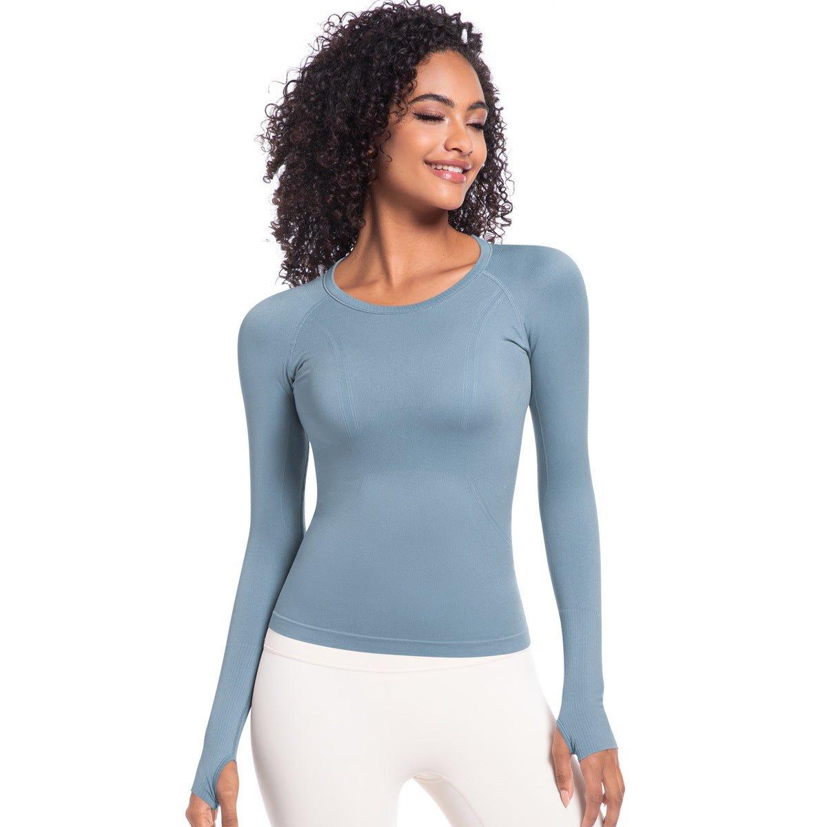 Arrival Women Long Sleeve round Neck Exercise T shirt Running Fitness Top Skin Friendly Slim Breathable Yoga Long Sleeve - Yara fashion Yara fashion 38.99