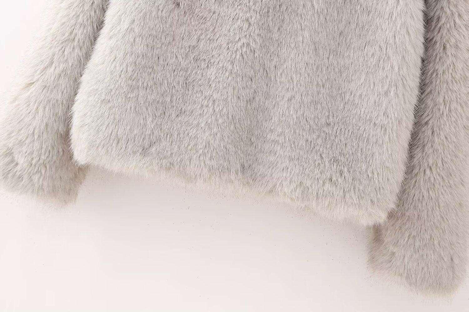 Artificial Fur Mink like Coat Winter Coat Socialite Top - Yara fashion  48023160 Artificial Fur Mink like Coat Winter Coat Socialite Top 