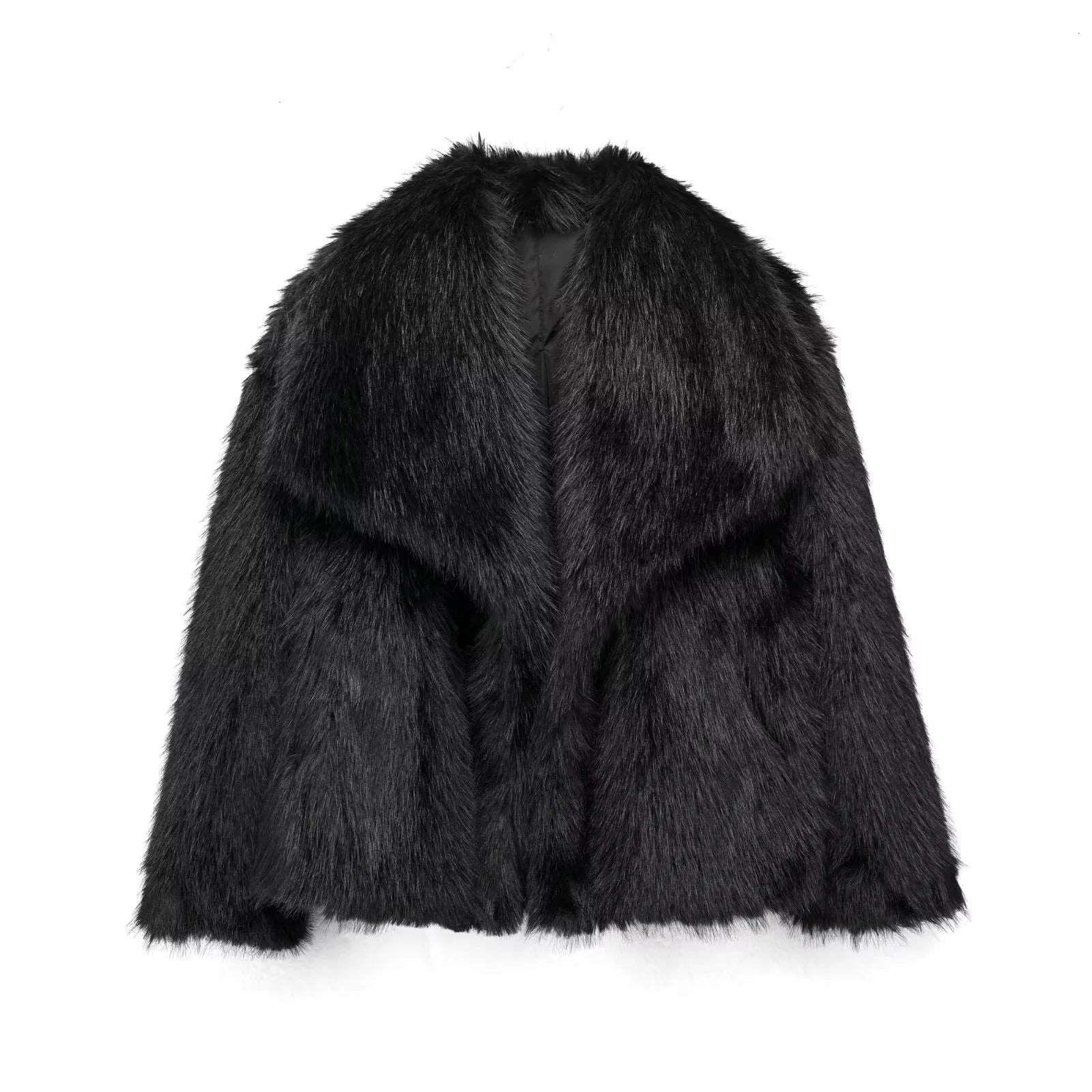 Artificial Fur Mink like Coat Winter Coat Socialite Top - Yara fashion  90688601 Artificial Fur Mink like Coat Winter Coat Socialite Top 